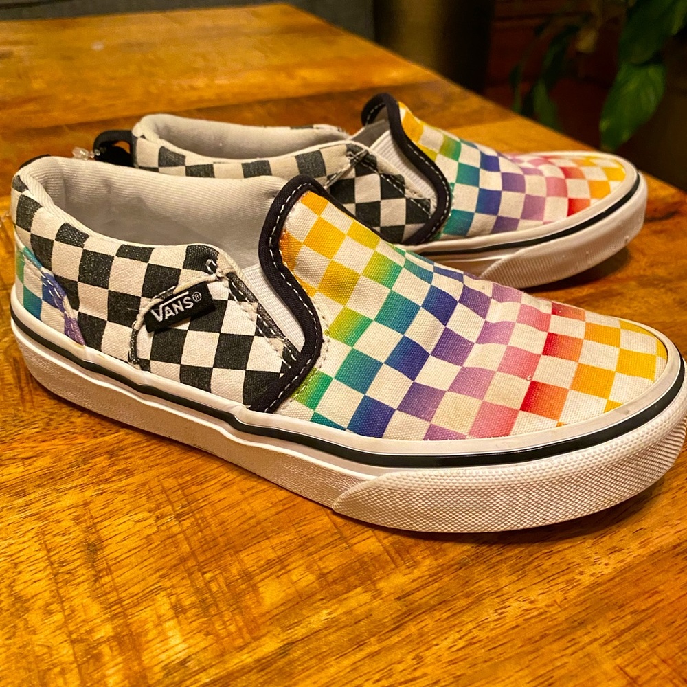 Vans Size 1 Girls or Boys Rainbow